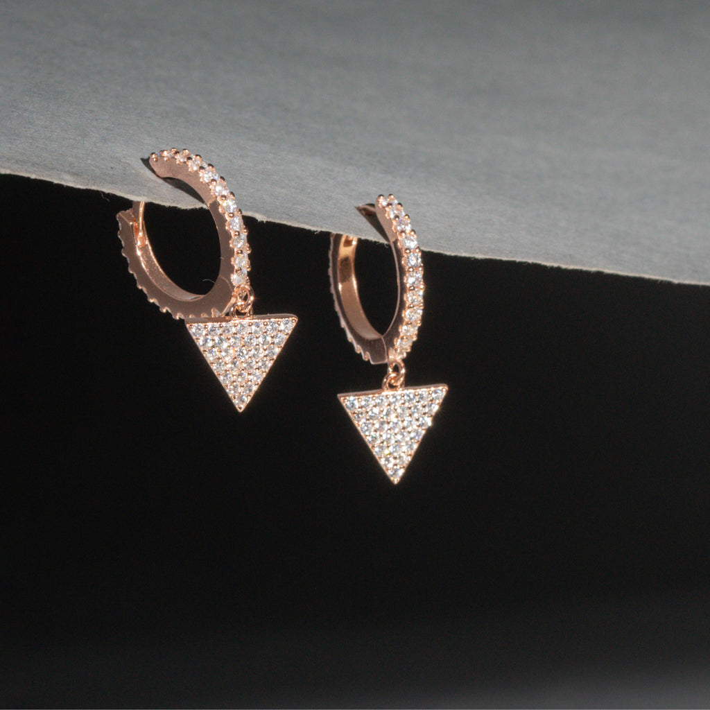 Delicate Vintage Triangle CZ Drops