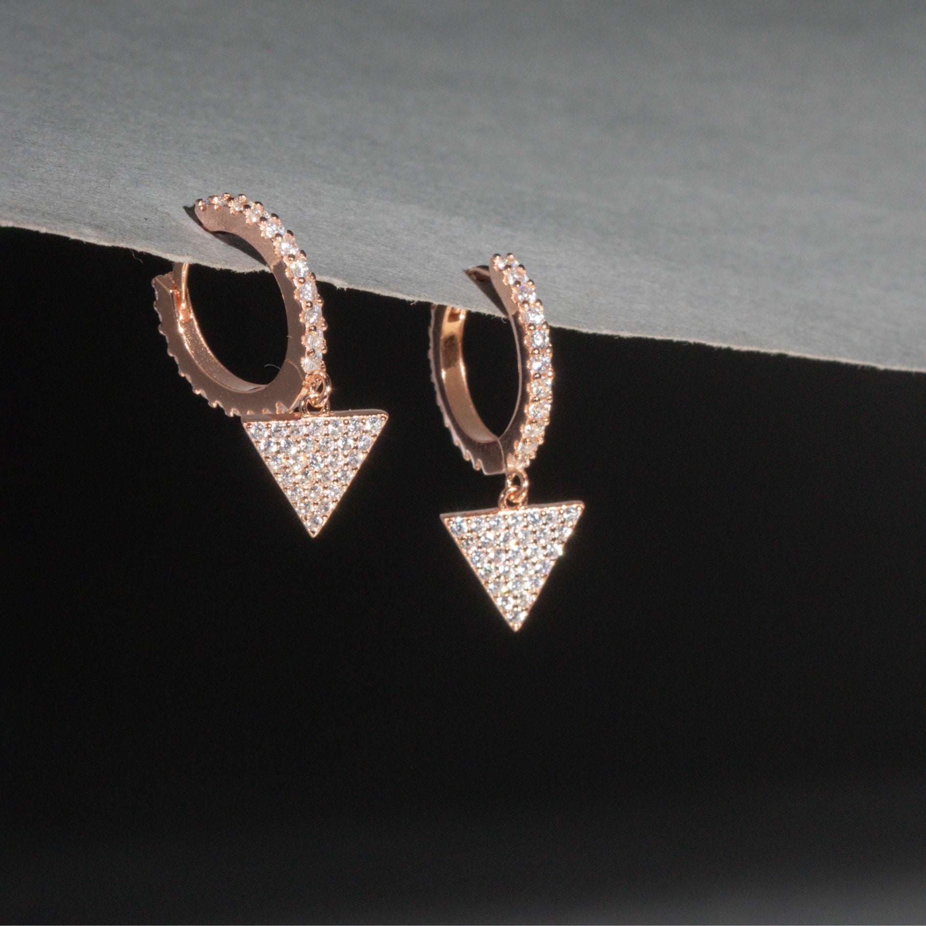 Delicate Vintage Triangle CZ Drops