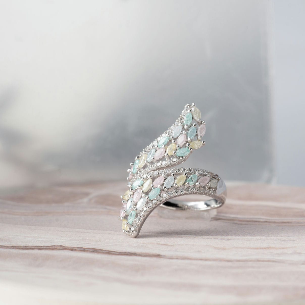 Pastel Winged Rose Gold Ring