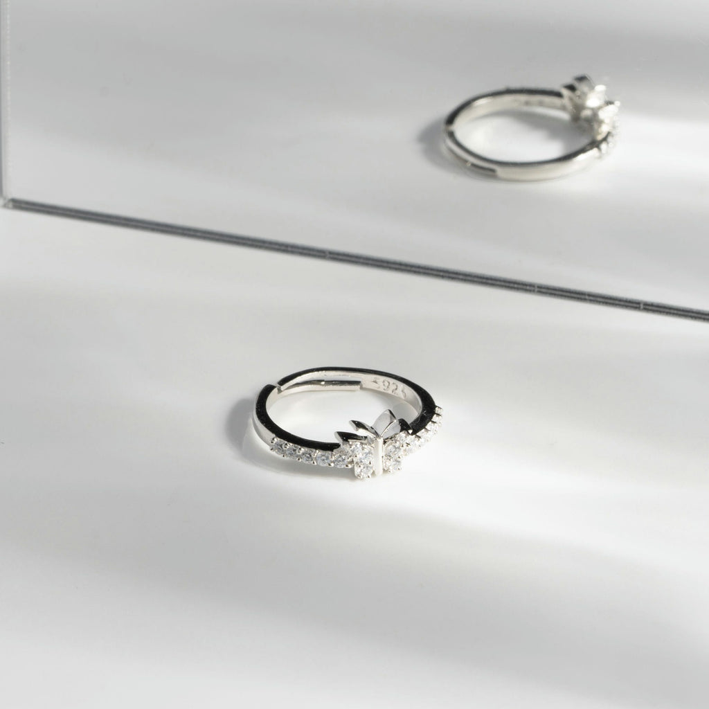 Sparkling Wings Silver Ring
