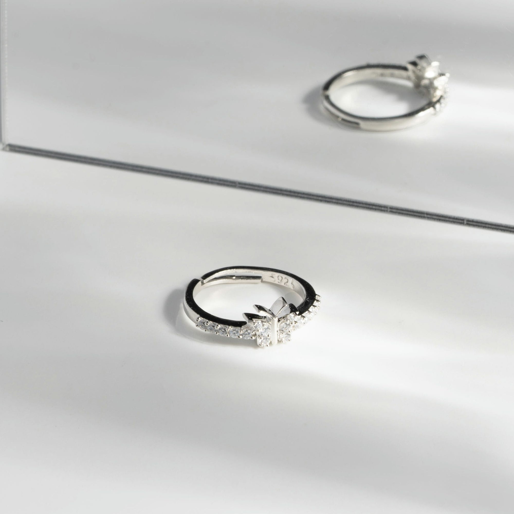 Sparkling Wings Silver Ring