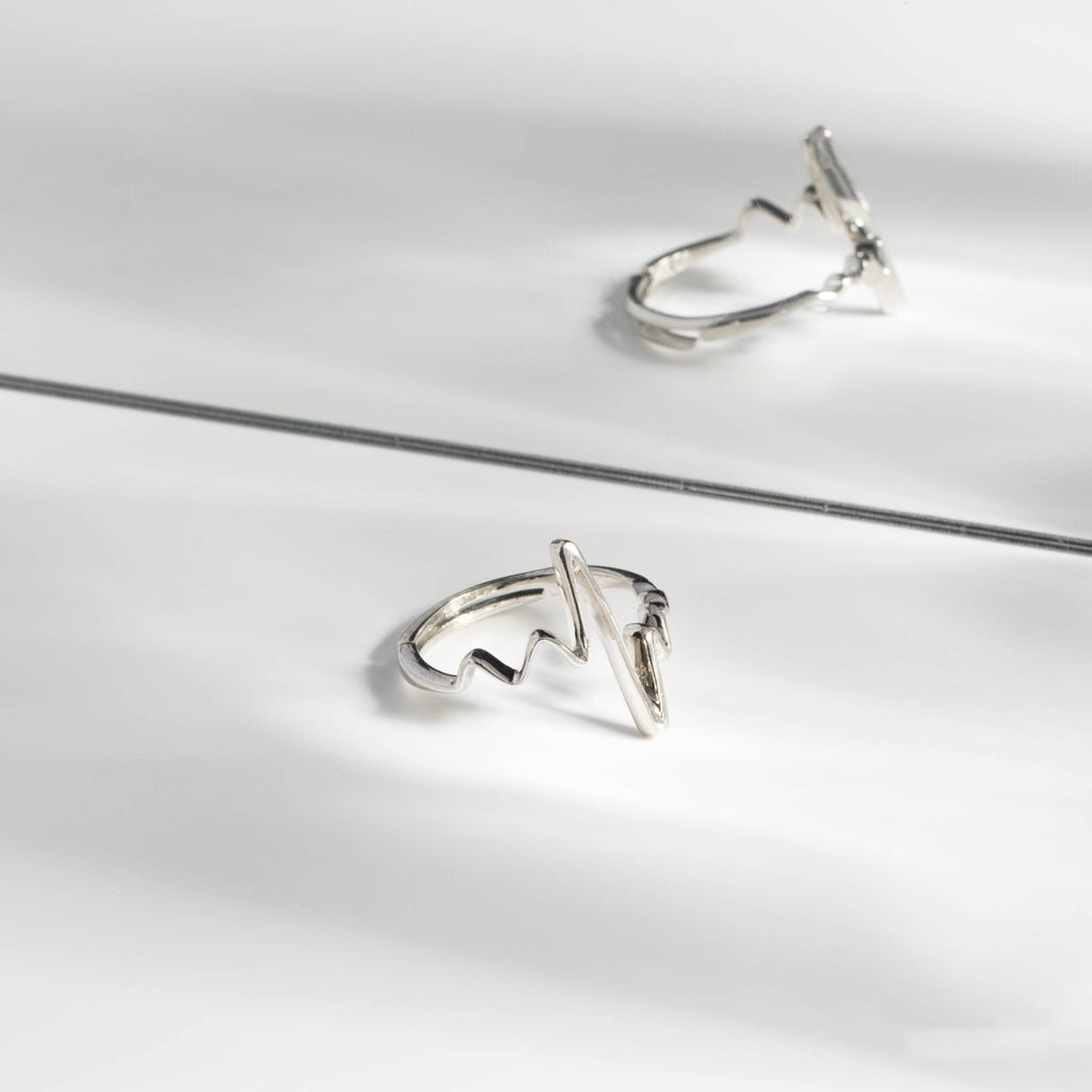 Heartbeat Symphony Silver Ring