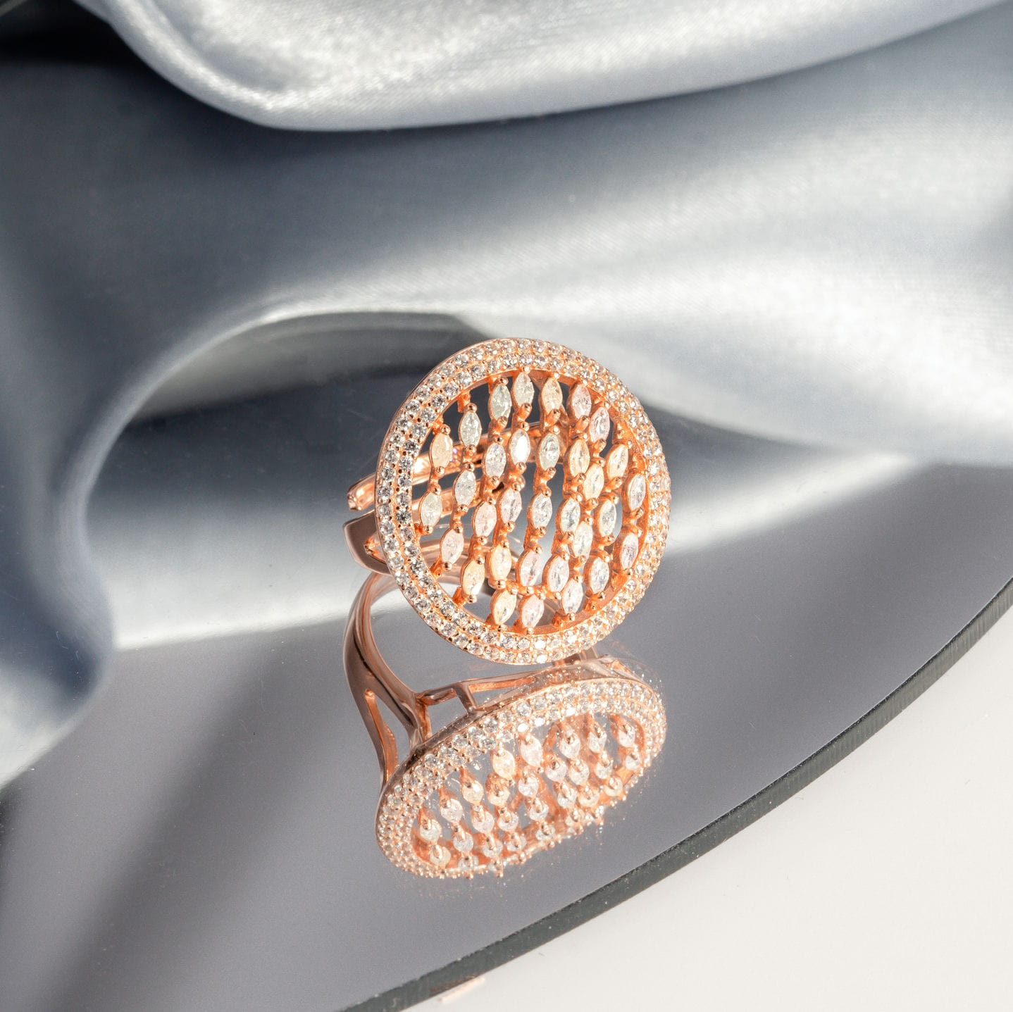 Pastel Sequin Sparkle  Rose gold Ring