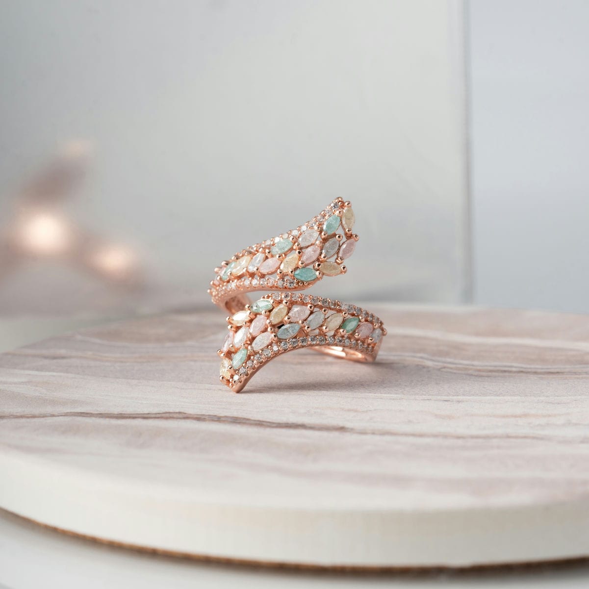 Pastel Winged Rose Gold Ring
