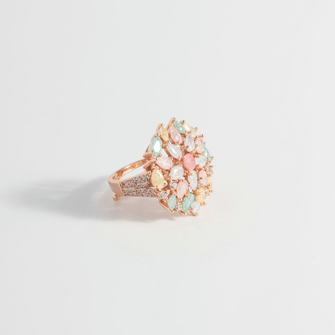 Whispering Flower Rose Gold Halo Ring