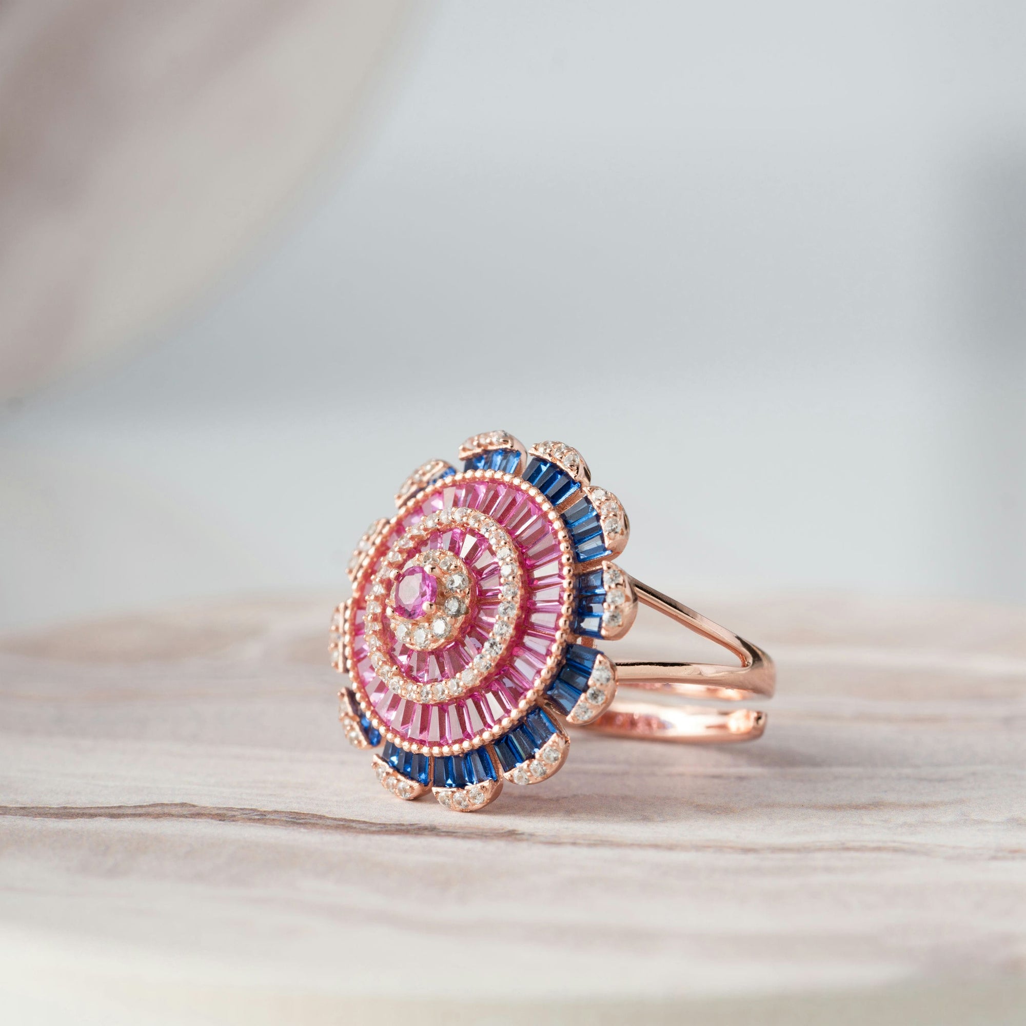 Festive Floral Rose gold Ring