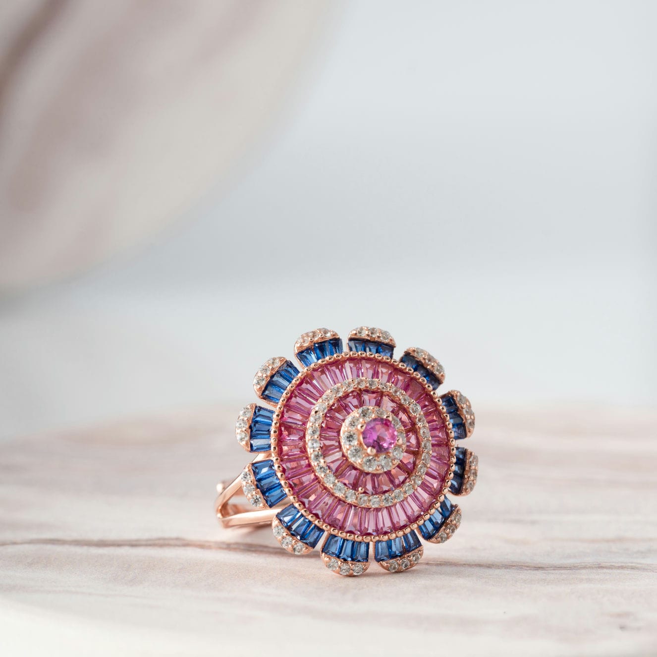 Festive Floral Rose gold Ring
