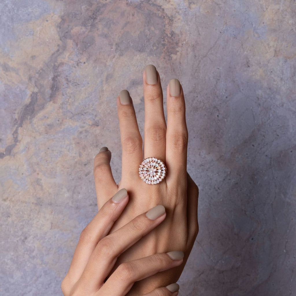 Pastel studded Rose gold ring