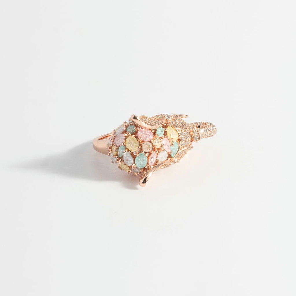 Royal Rose Gold Elephant Treasure Ring