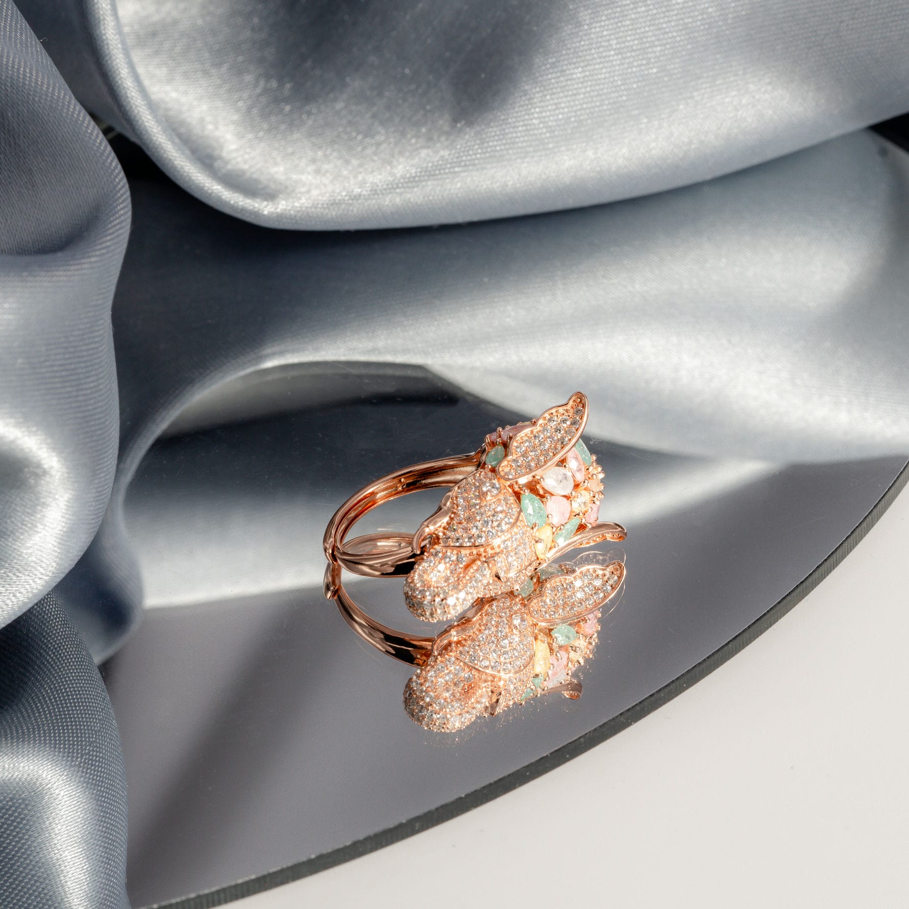 Royal Rose Gold Elephant Treasure Ring