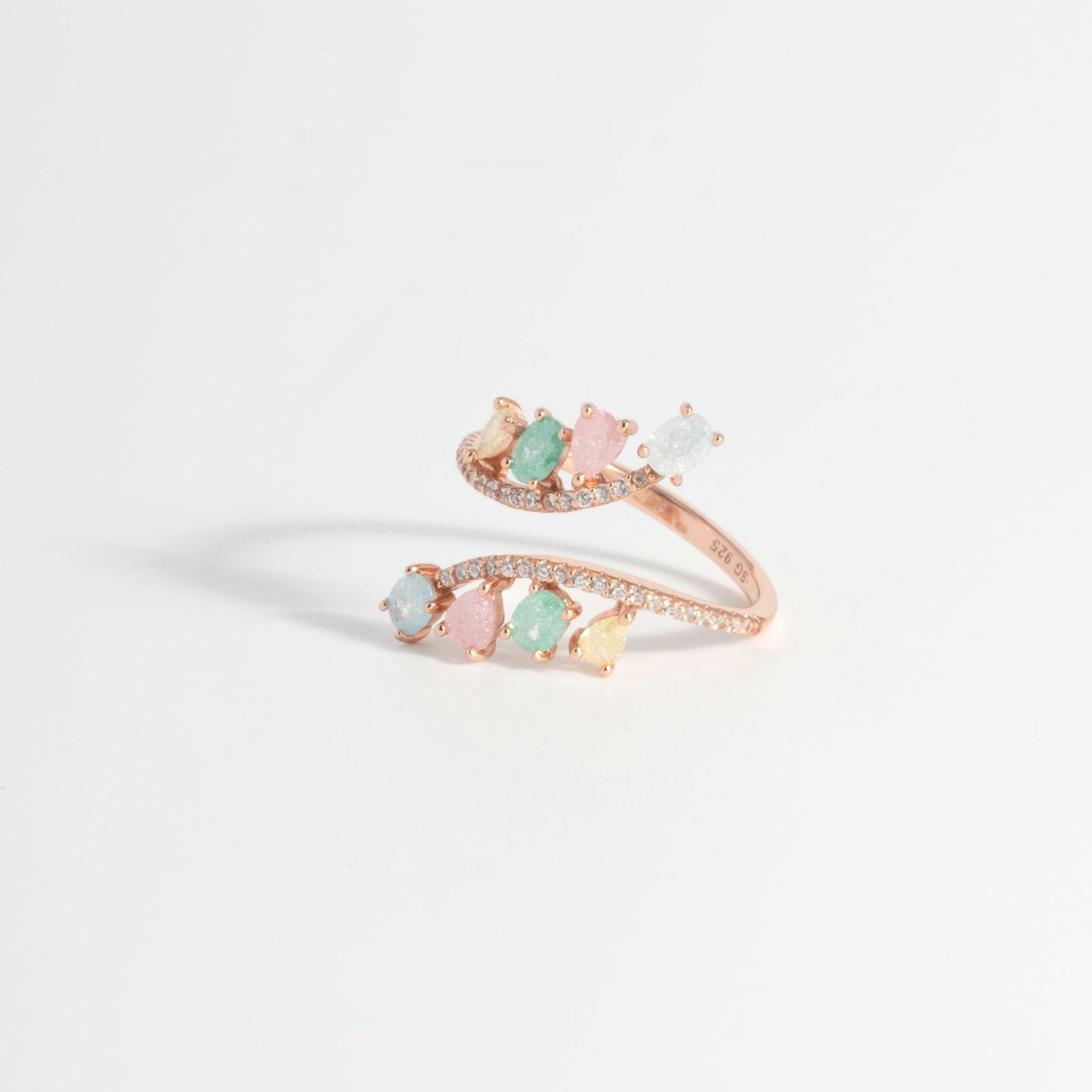 Soft Glow Crystal Rose Gold Ring