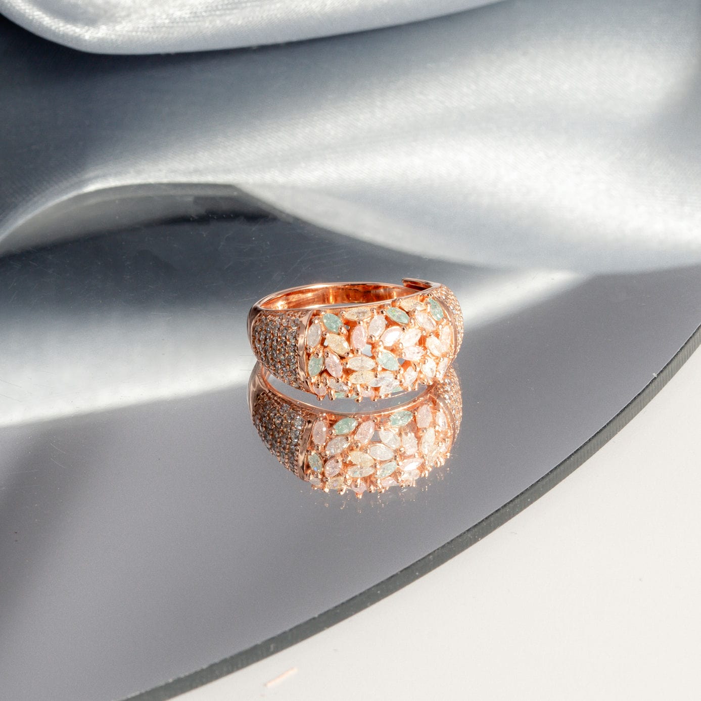 Springtime Serenade CZ Floral Ring