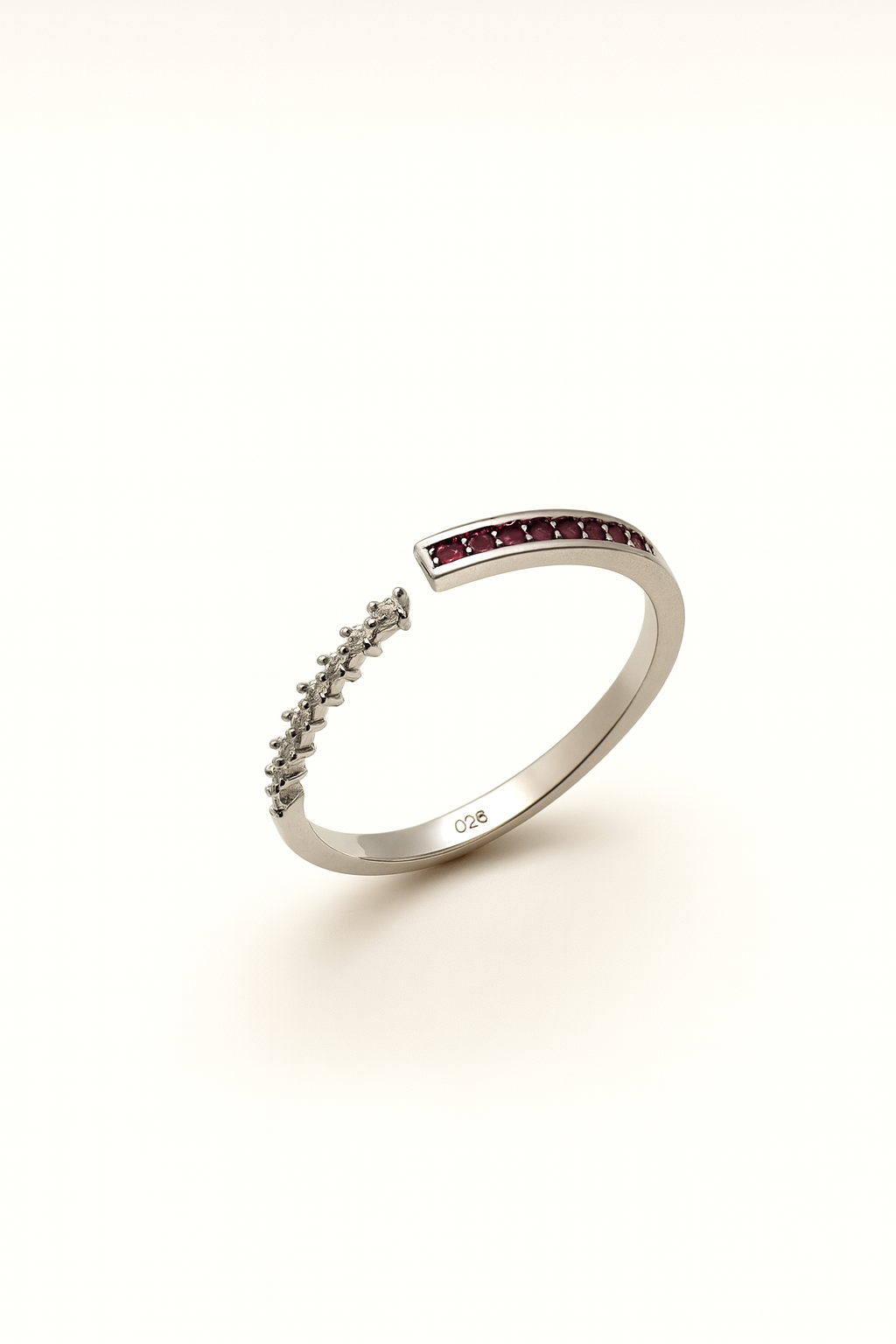 925 Silver Pink Duo Curve CZ Ring