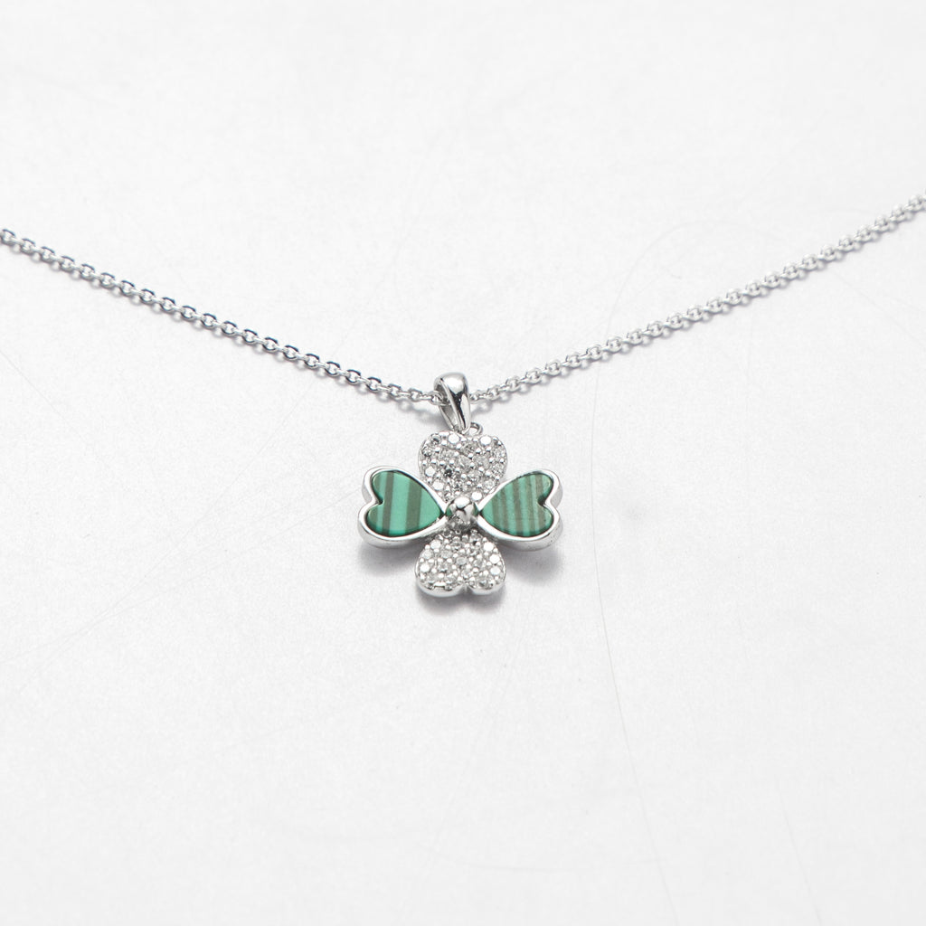Emerald Heart Romance Pendant Necklace Set