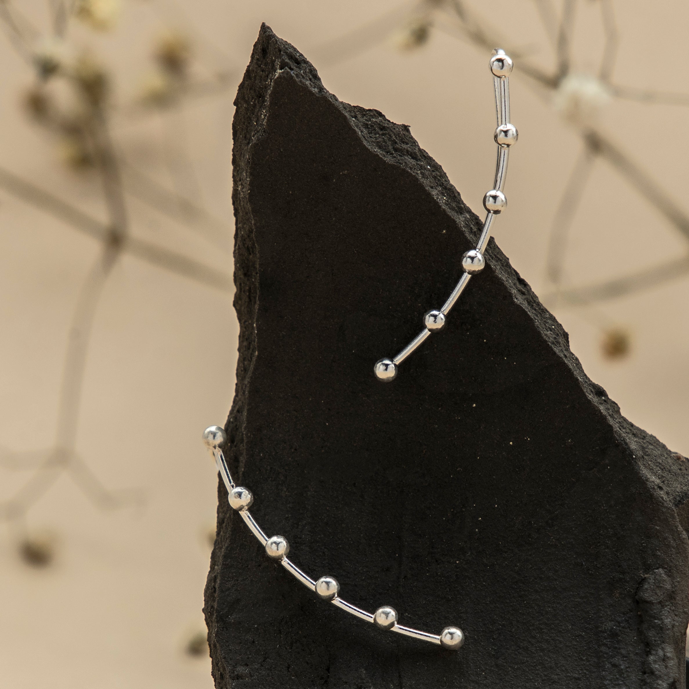 Classic Silver Circular Stud Ear Cuffs