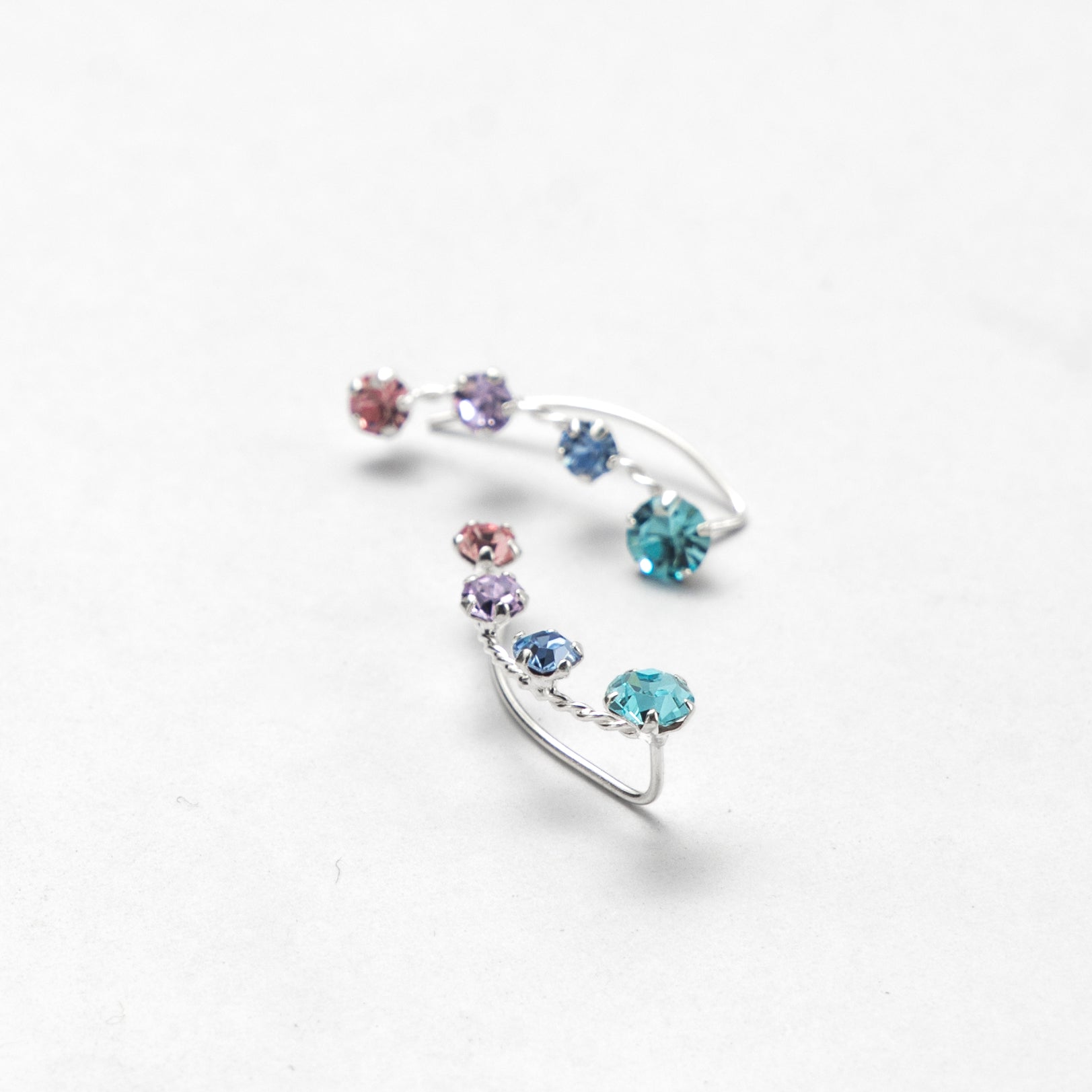 Vibrant Multi-colored stone studded Ear cuffs