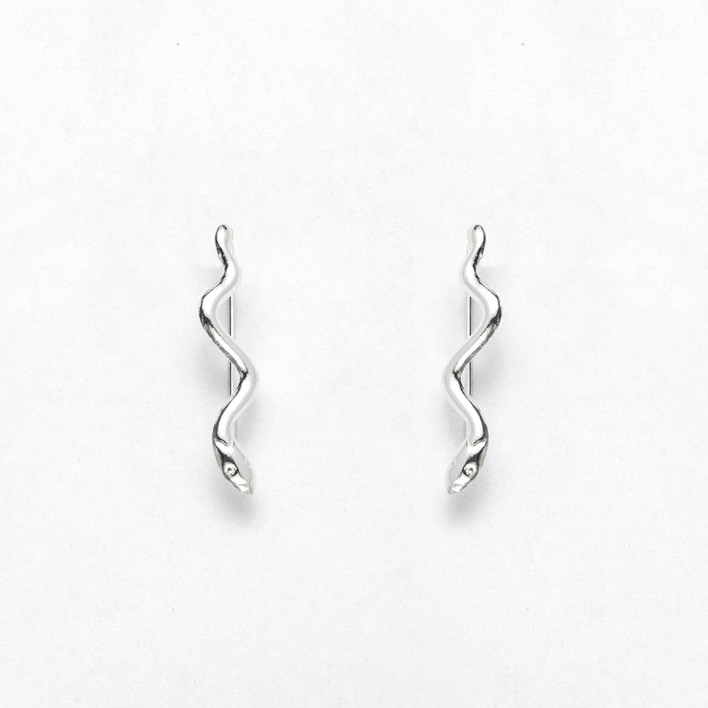 925 Sterling Silver Sleek Snake Ear Cuffs - Minimalist Jewelry for Edgy Fashion Styles