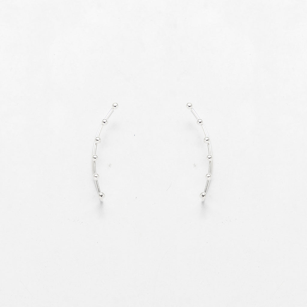 Classic Silver Circular Stud Ear Cuffs