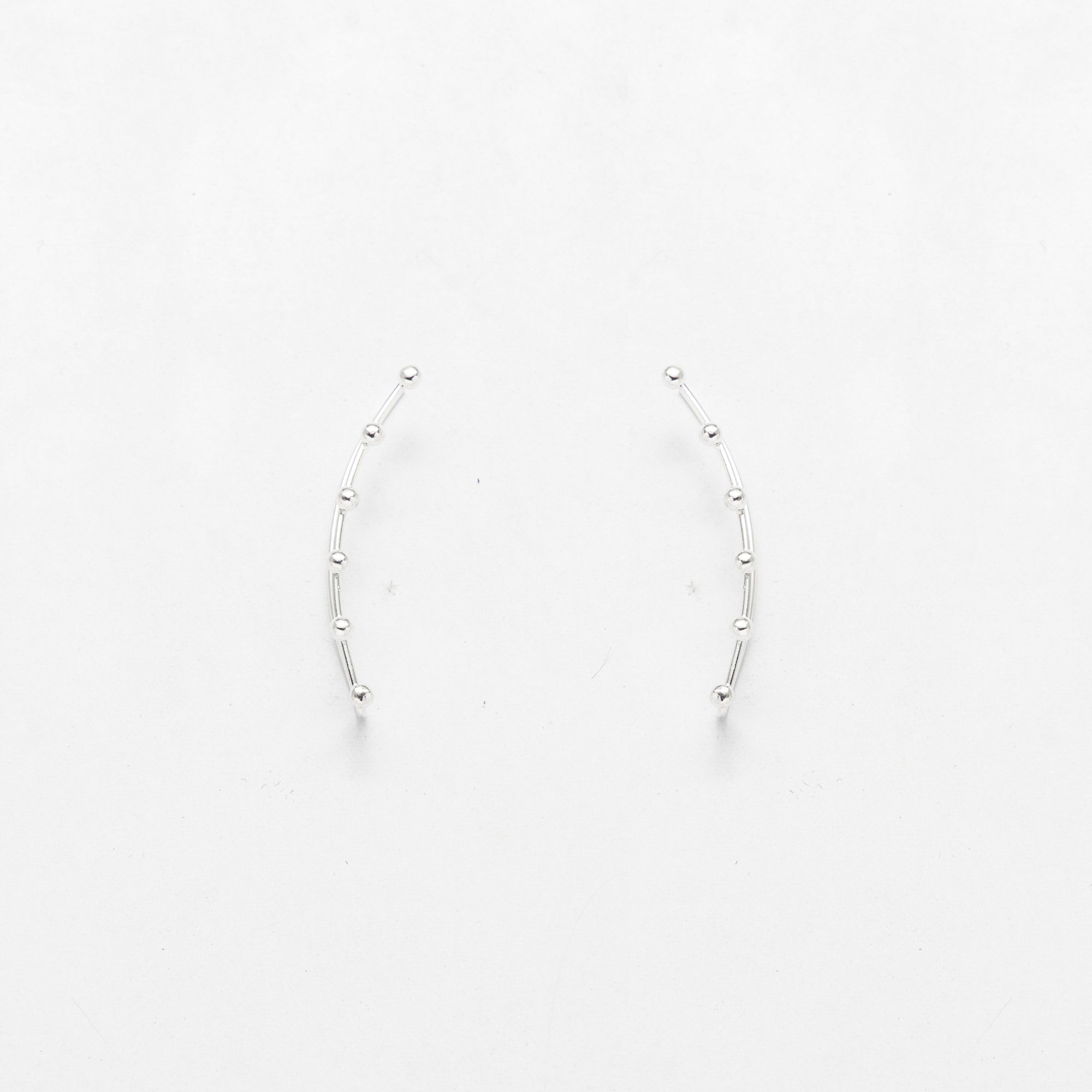 Classic Silver Circular Stud Ear Cuffs