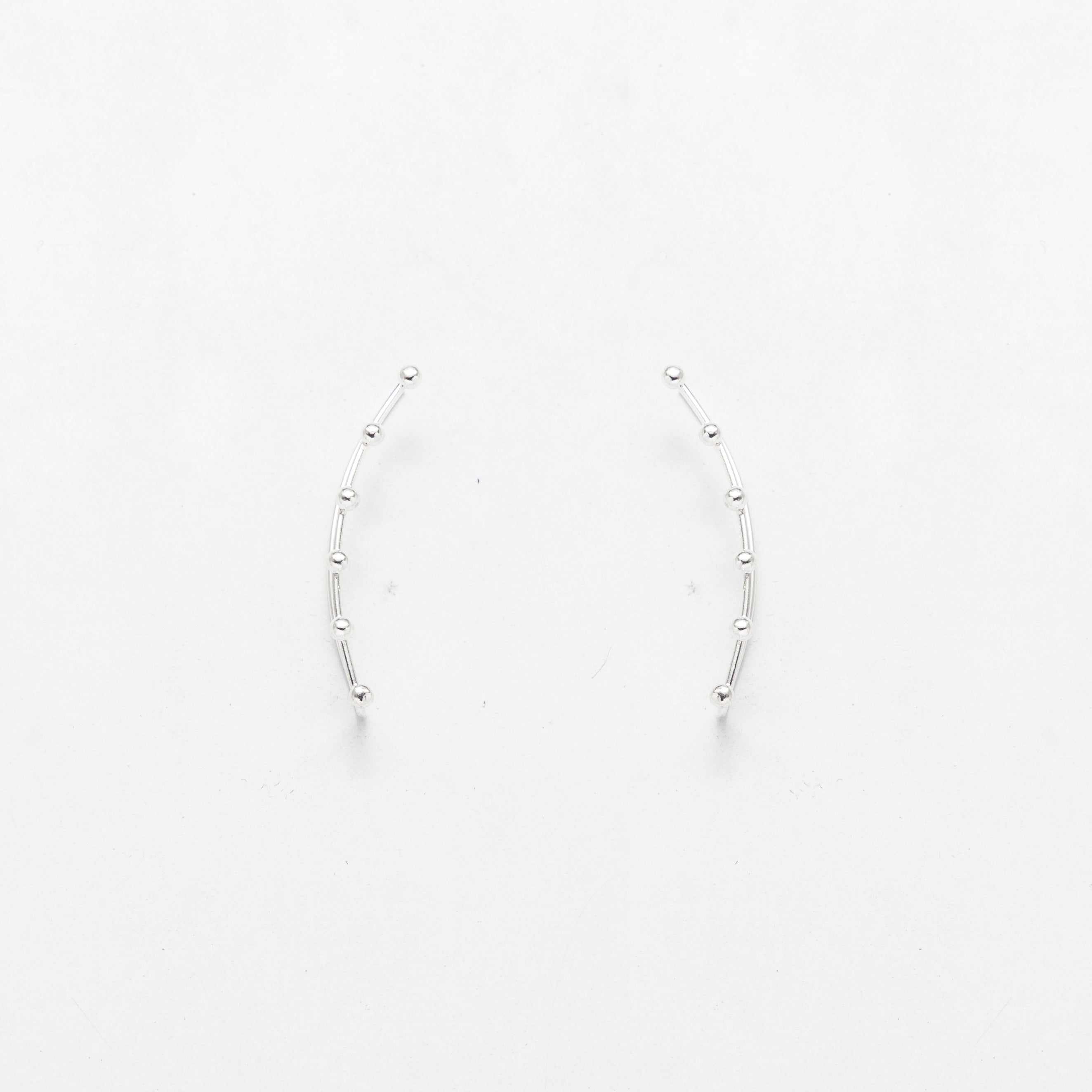 Classic Silver Circular Stud Ear Cuffs