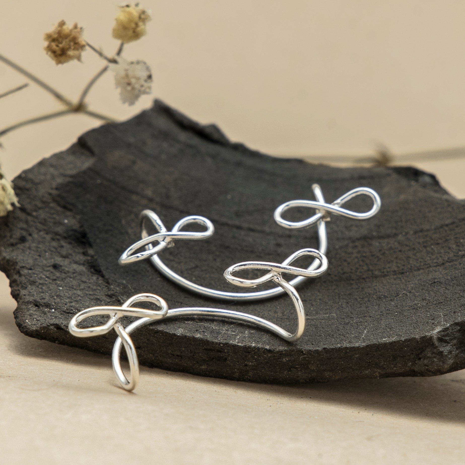 Timeless Infinity Silver  Ear Cuffs