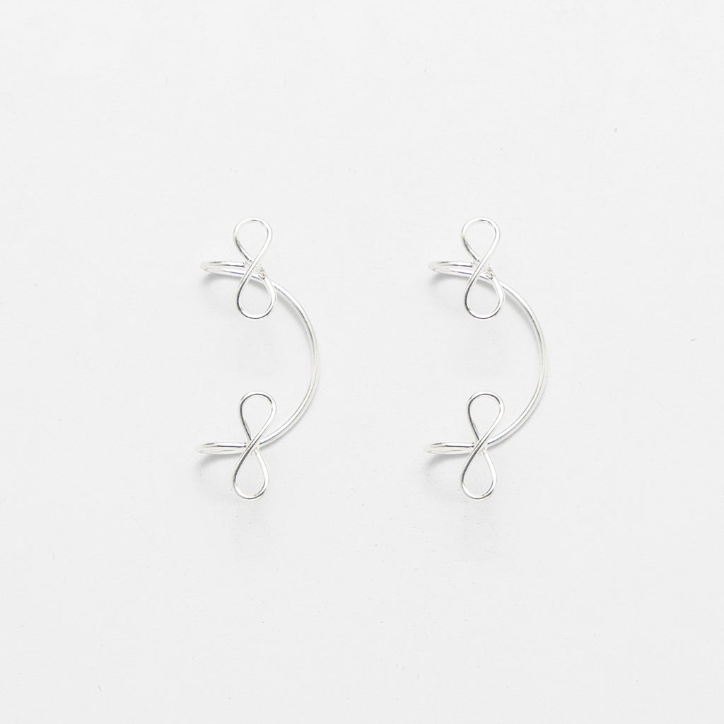 Timeless Infinity Silver  Ear Cuffs