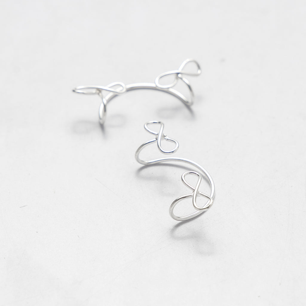 925 Sterling Silver Infinity Ear Cuffs - Elegant Minimalist Jewelry for Everyday and Special Occasion