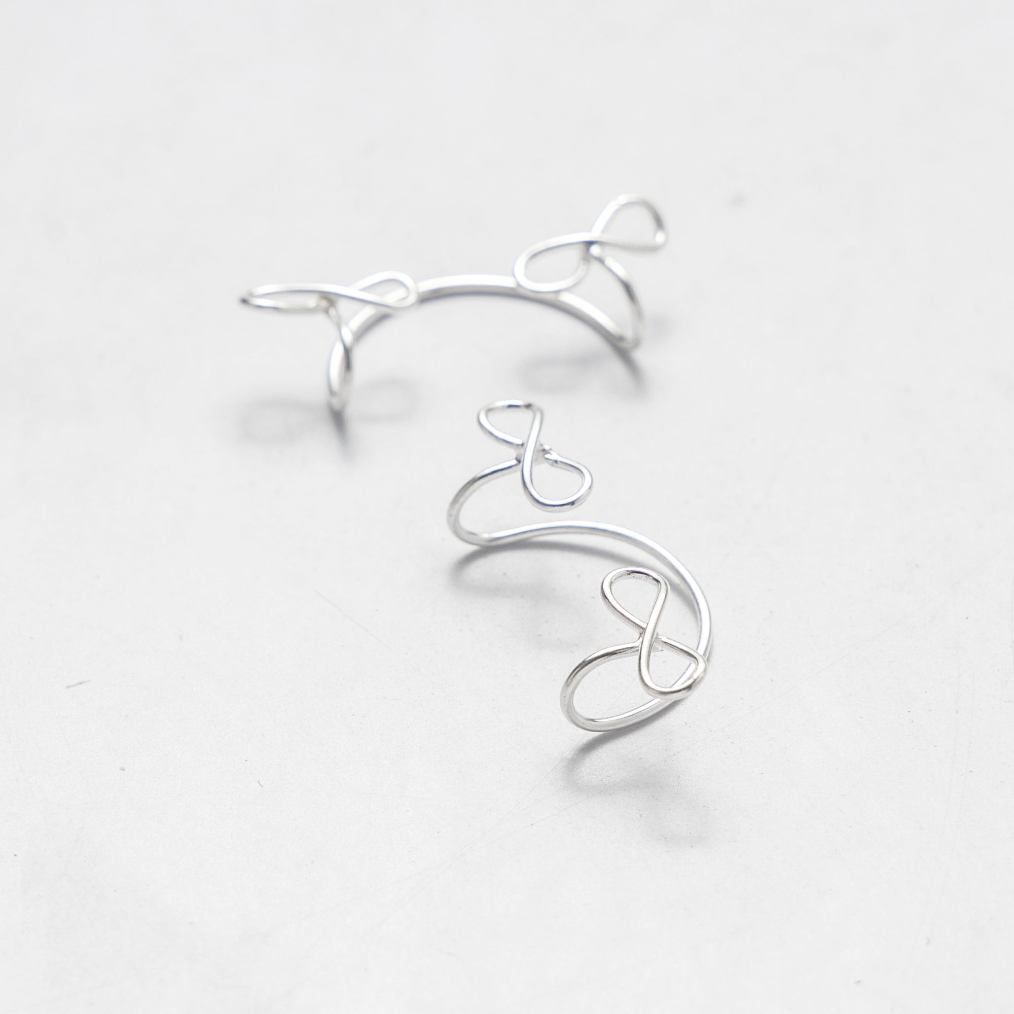 925 Sterling Silver Infinity Ear Cuffs - Elegant Minimalist Jewelry for Everyday and Special Occasion