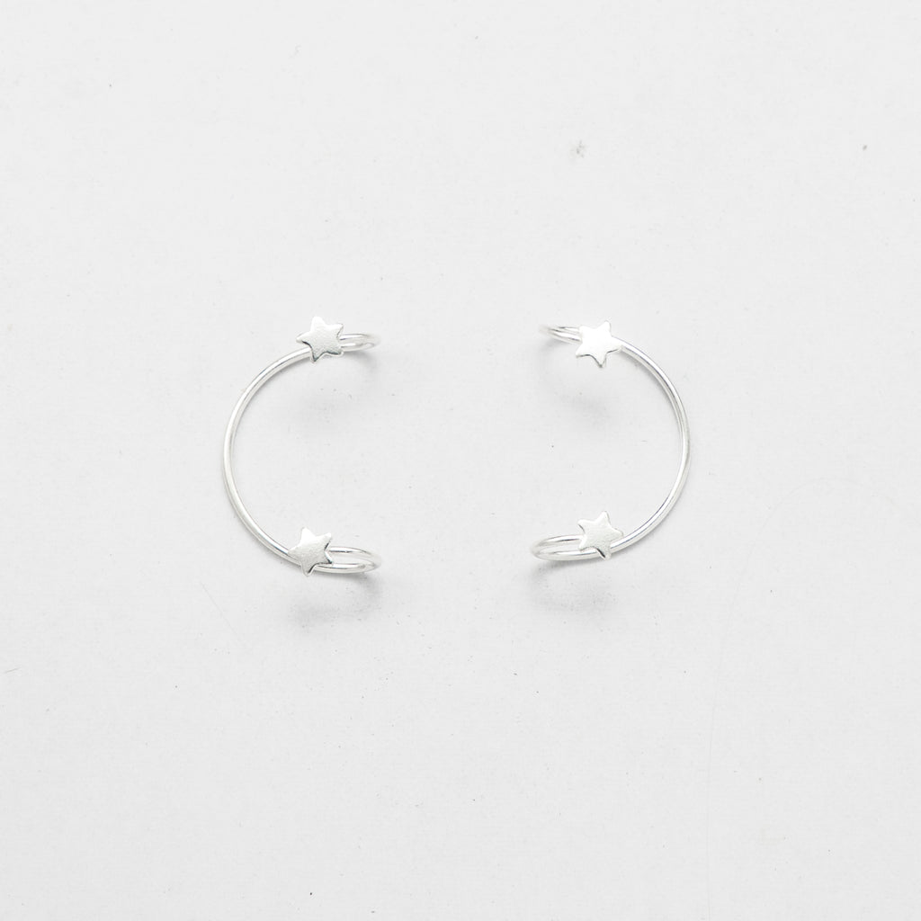 Silver Starlight Ear Cuffs