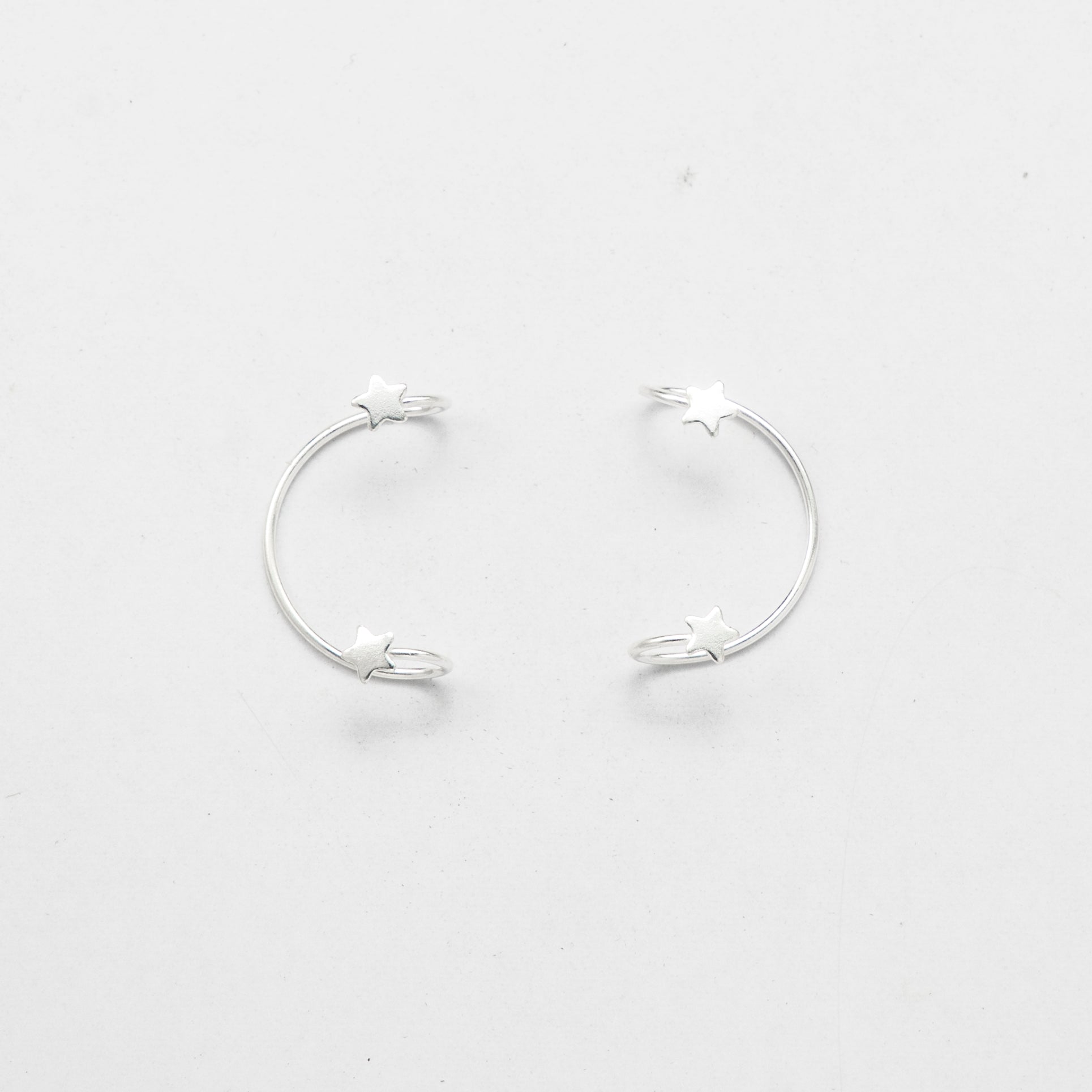 Silver Starlight Ear Cuffs