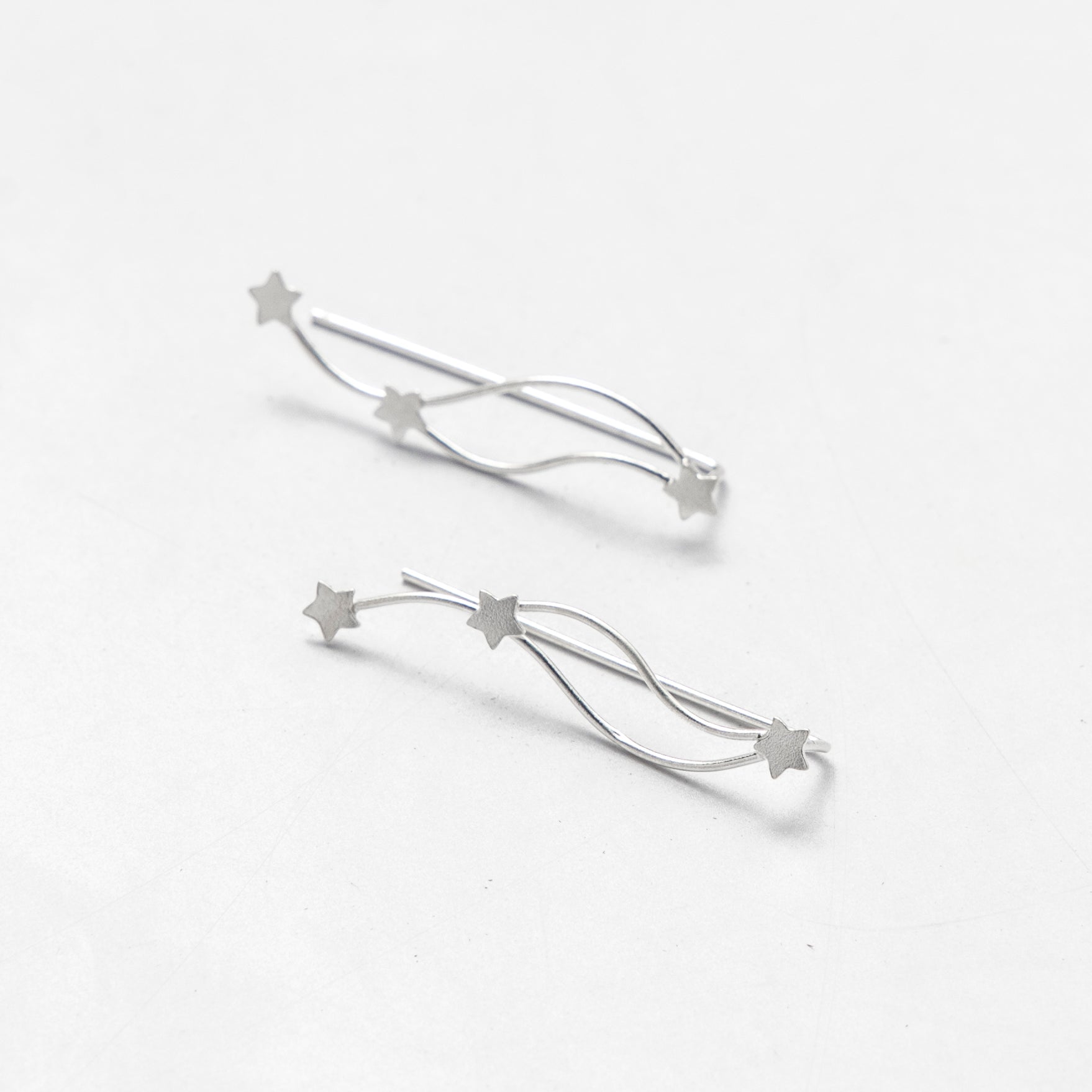 Shooting Star Ear Cuffs in 925 Sterling Silver - Unique Silver Jewelry for Fashion