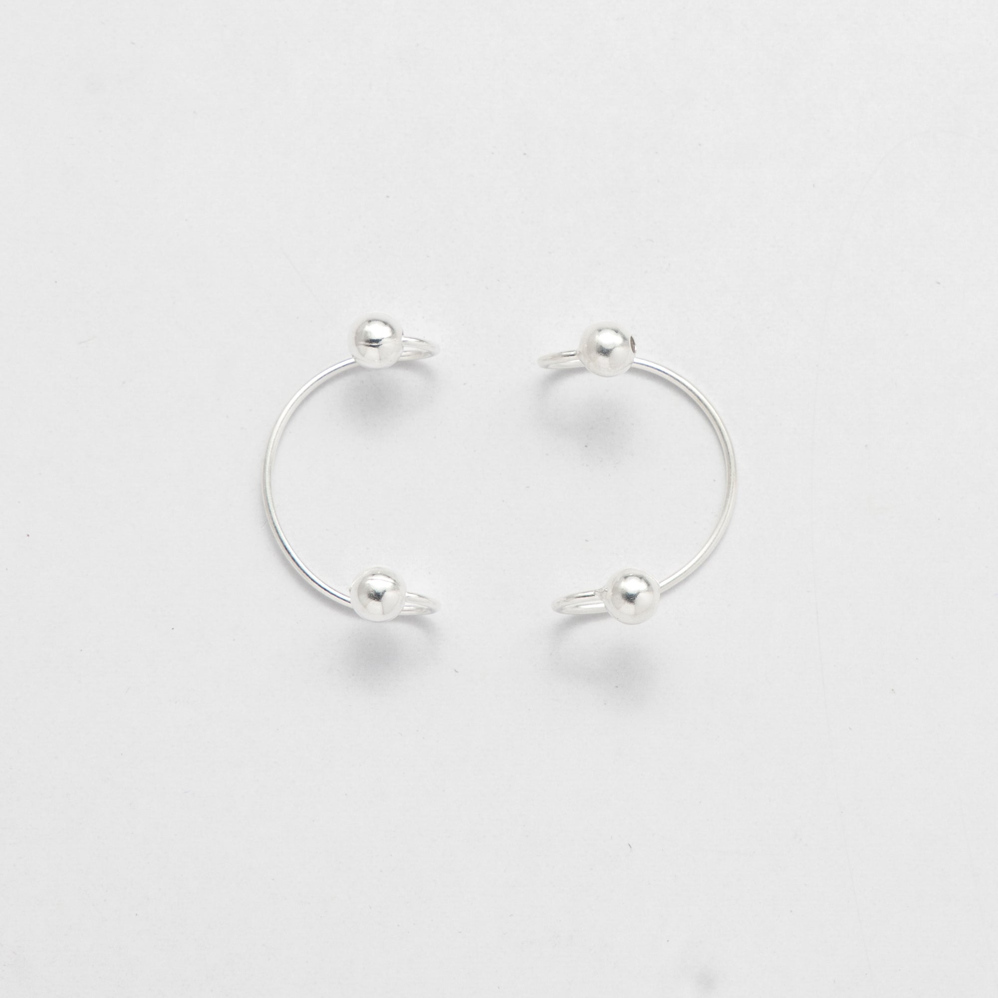 Sterling Silver Everyday Ear Cuffs - Versatile Ball Design for Chic Daily Styles






