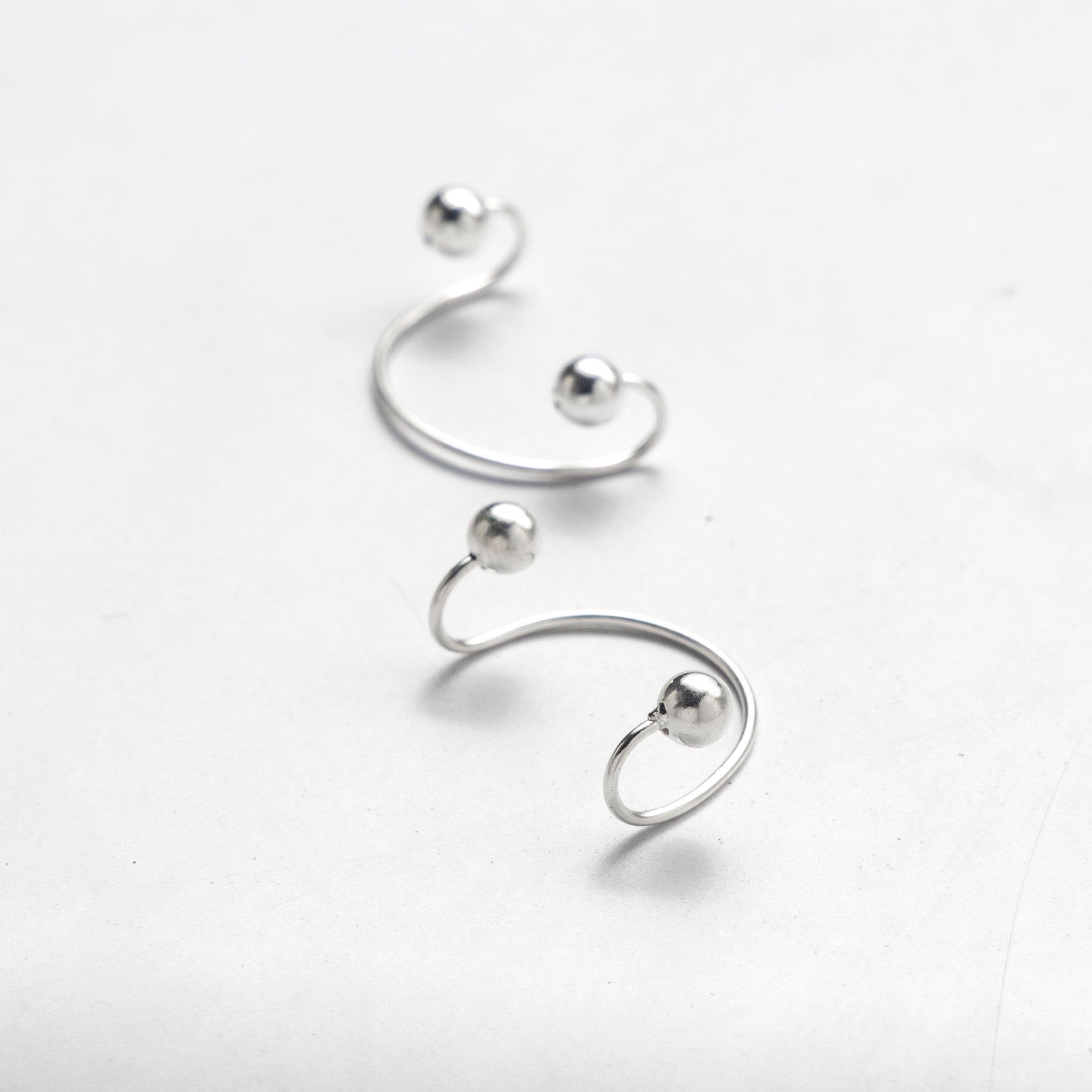 Silver Everyday Ball  Ear Cuffs