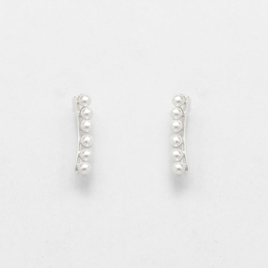 925 Sterling Silver Pearl Ear Cuffs - Elegant Pearl-Studded Jewelry for Women