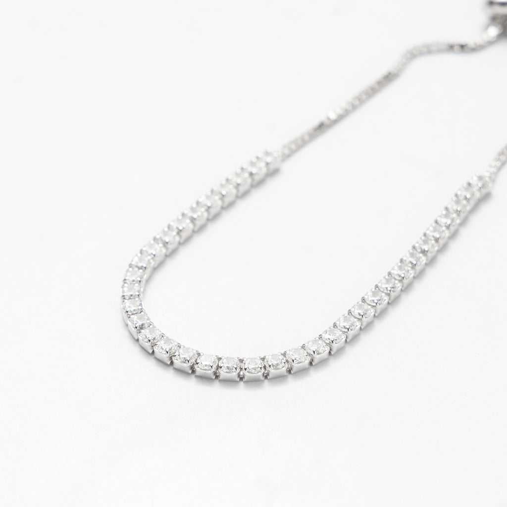 Contemporary Sterling Silver Tennis Bracelet