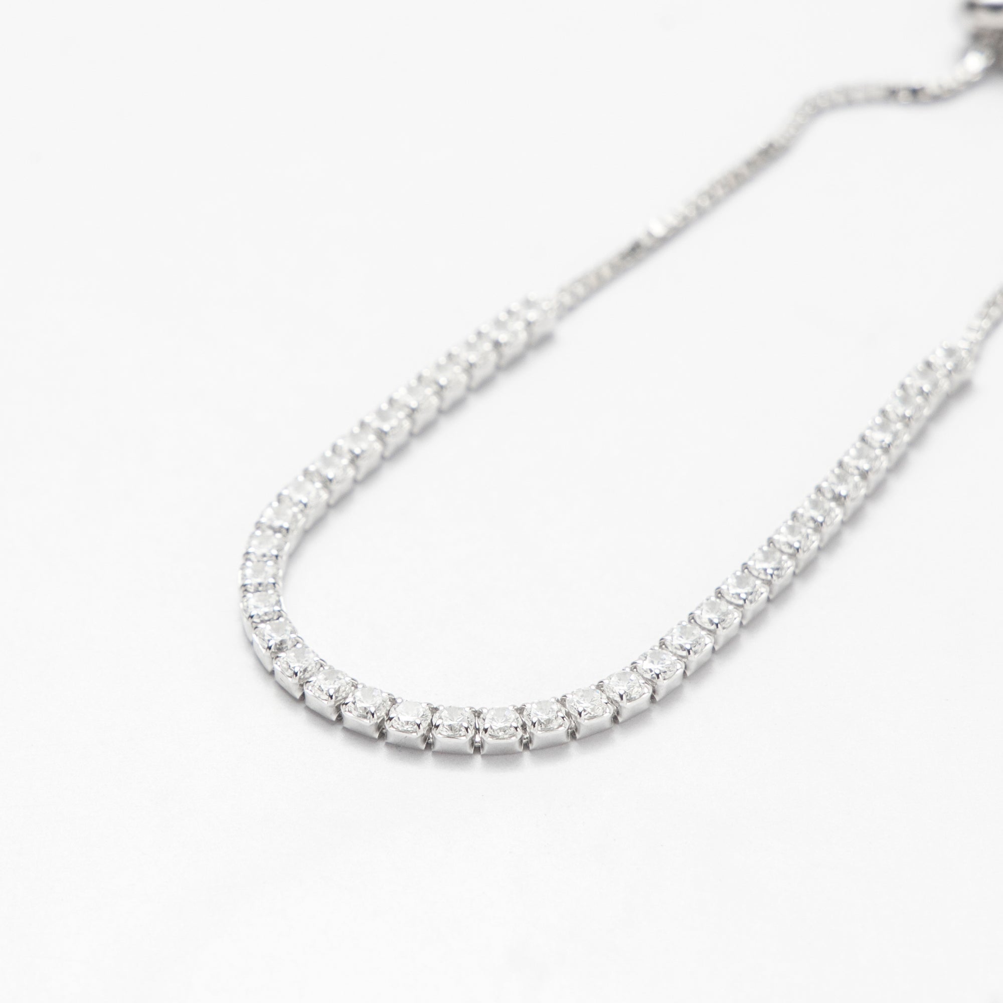 Contemporary Sterling Silver Tennis Bracelet