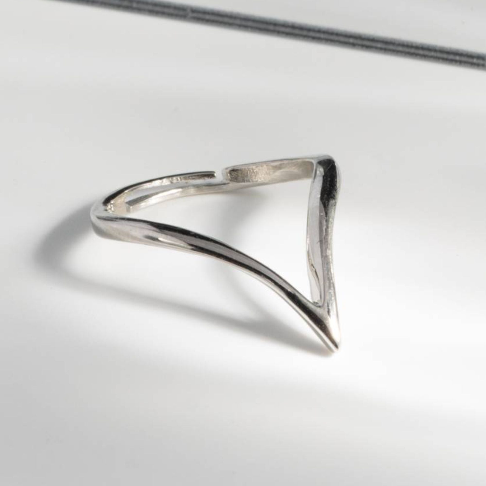 Dainty Teardrop Silver Ring
