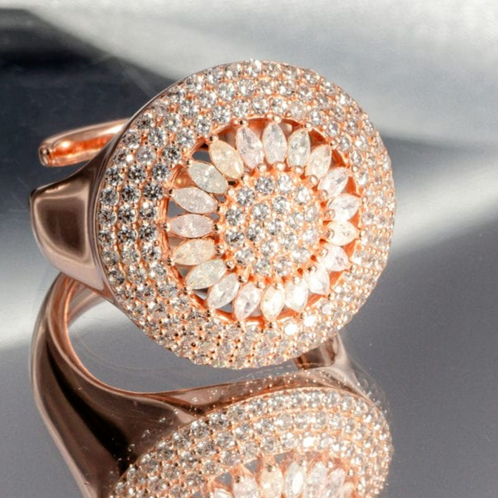 Pastel Halo Rose gold  Ring