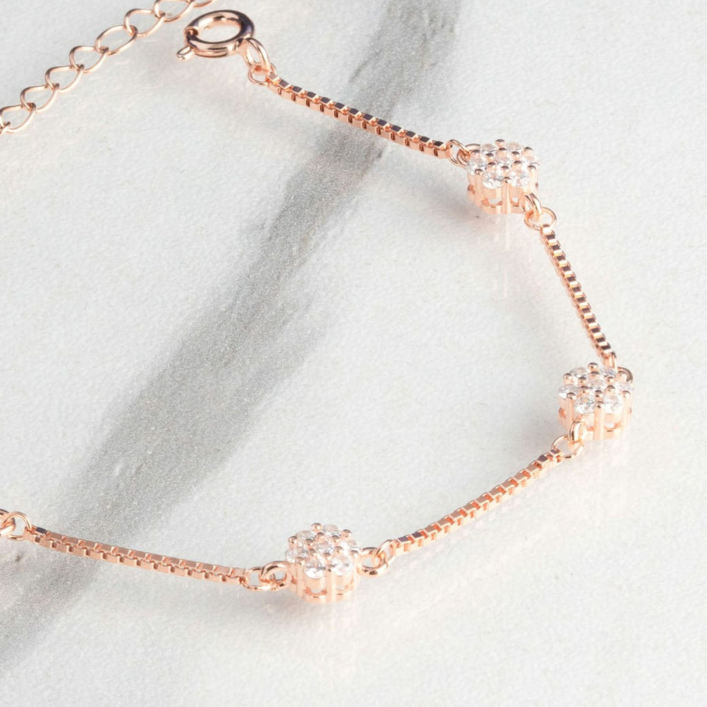 Petite Bloom CZ Rose Gold Bracelet