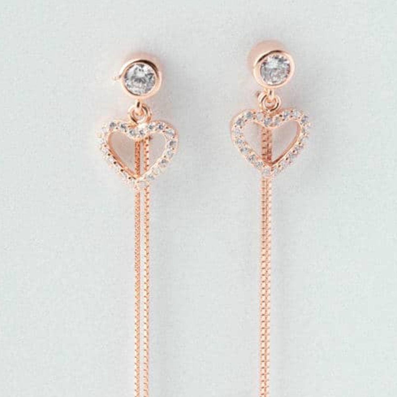 Dangling Love Zirconia Hearts earrings