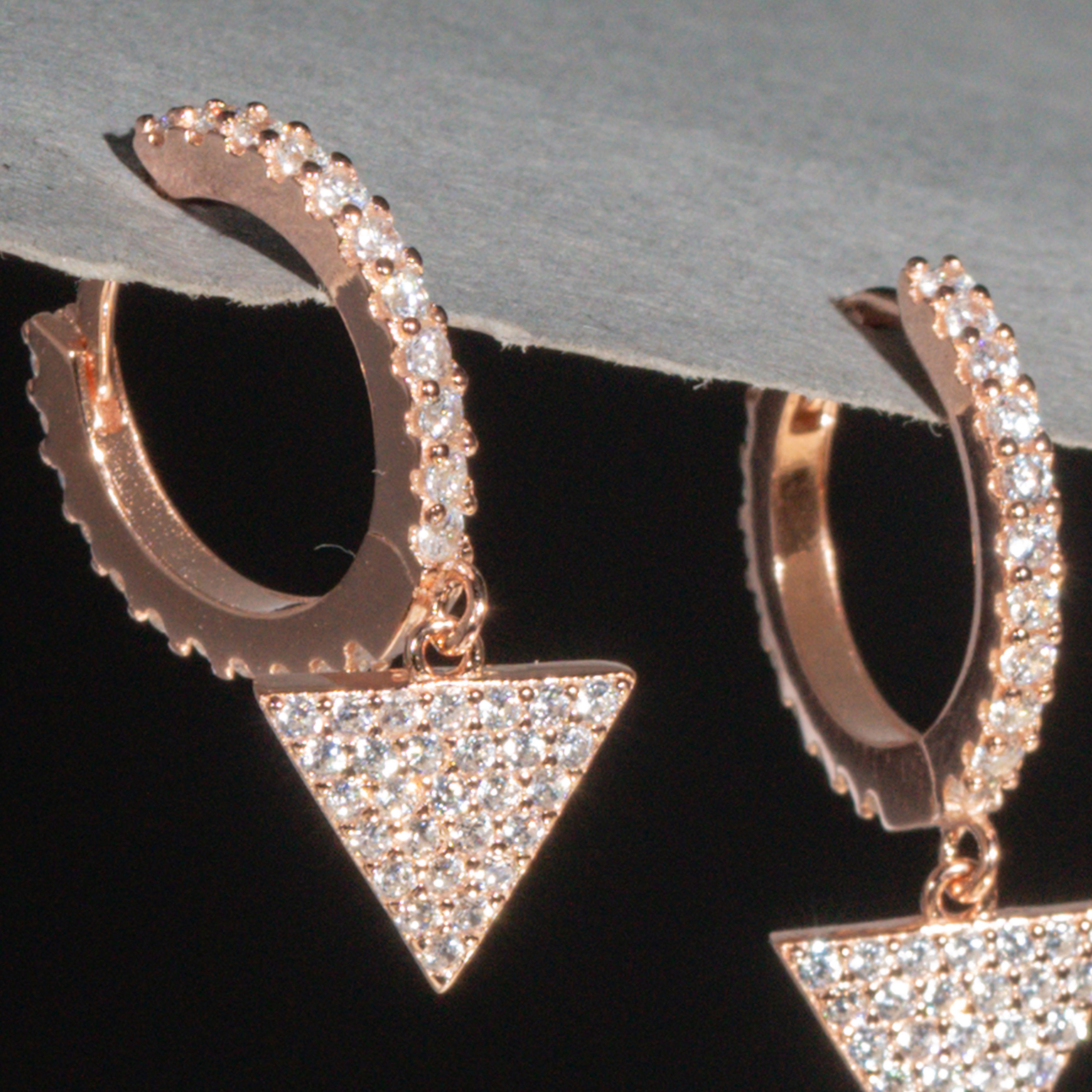 Delicate Vintage Triangle CZ Drops