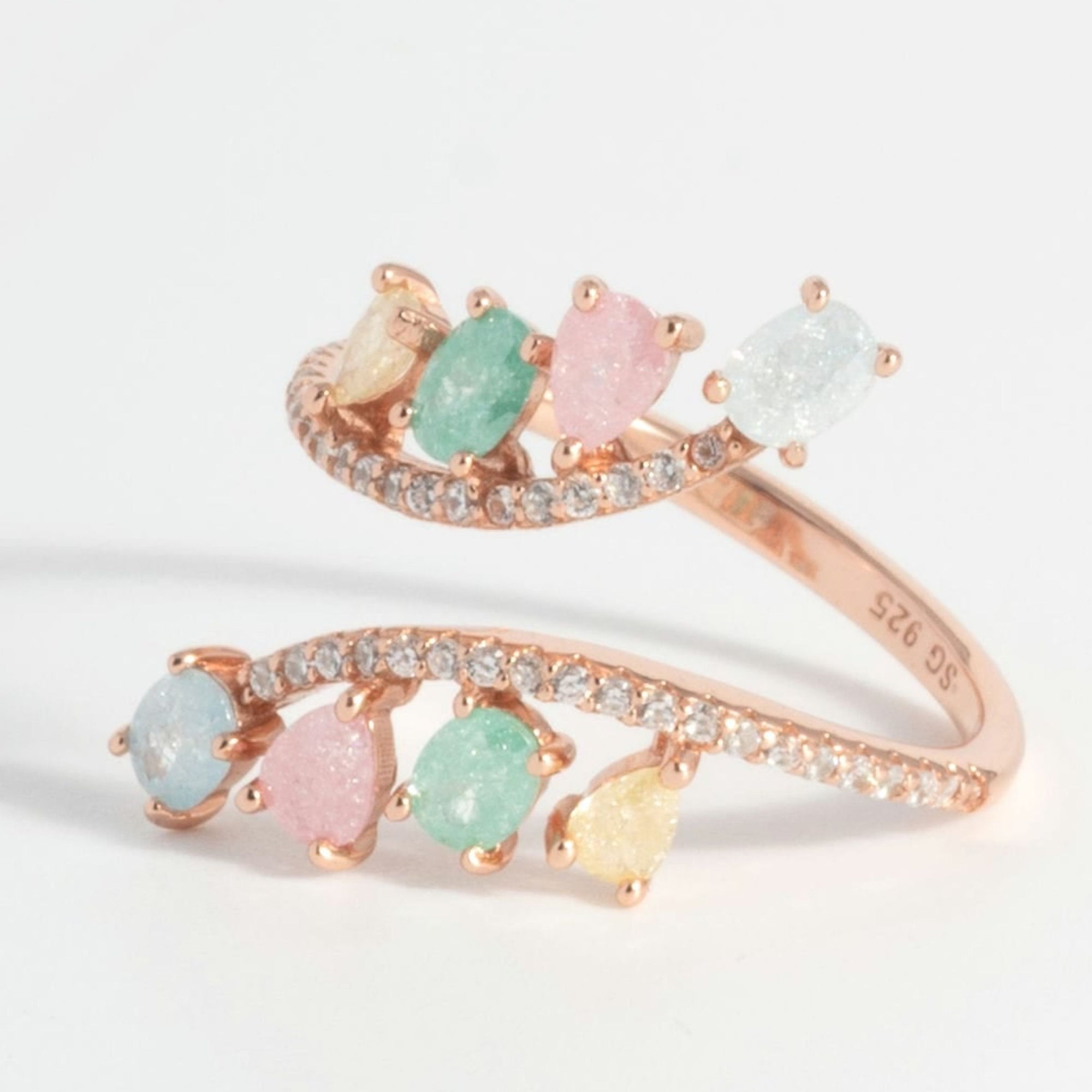 Soft Glow Crystal Rose Gold Ring