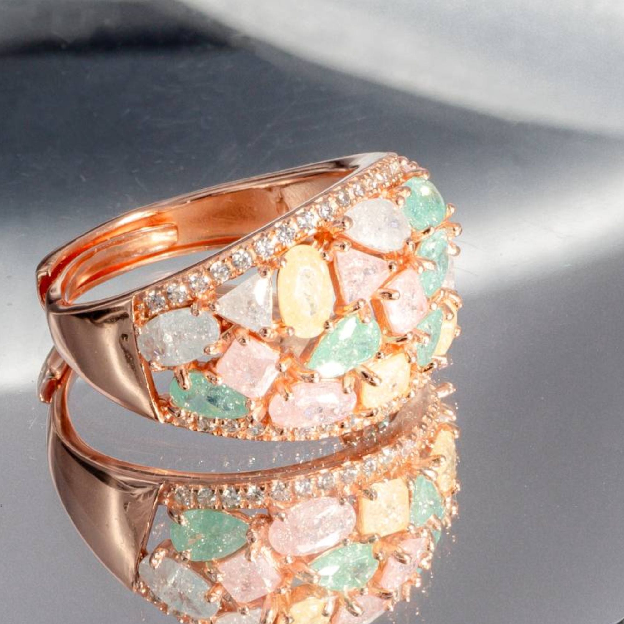 Elegant Rose Gold Pastel Ring