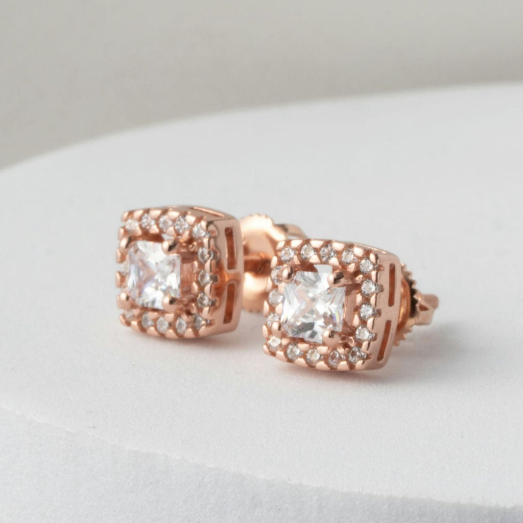 Vintage Sapphire Cut Silver Studs