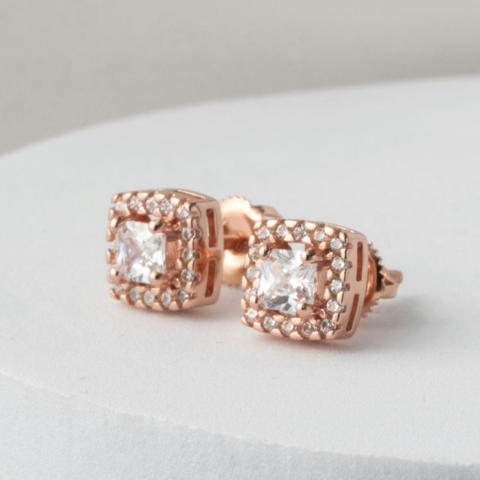 Vintage Sapphire Cut Silver Studs