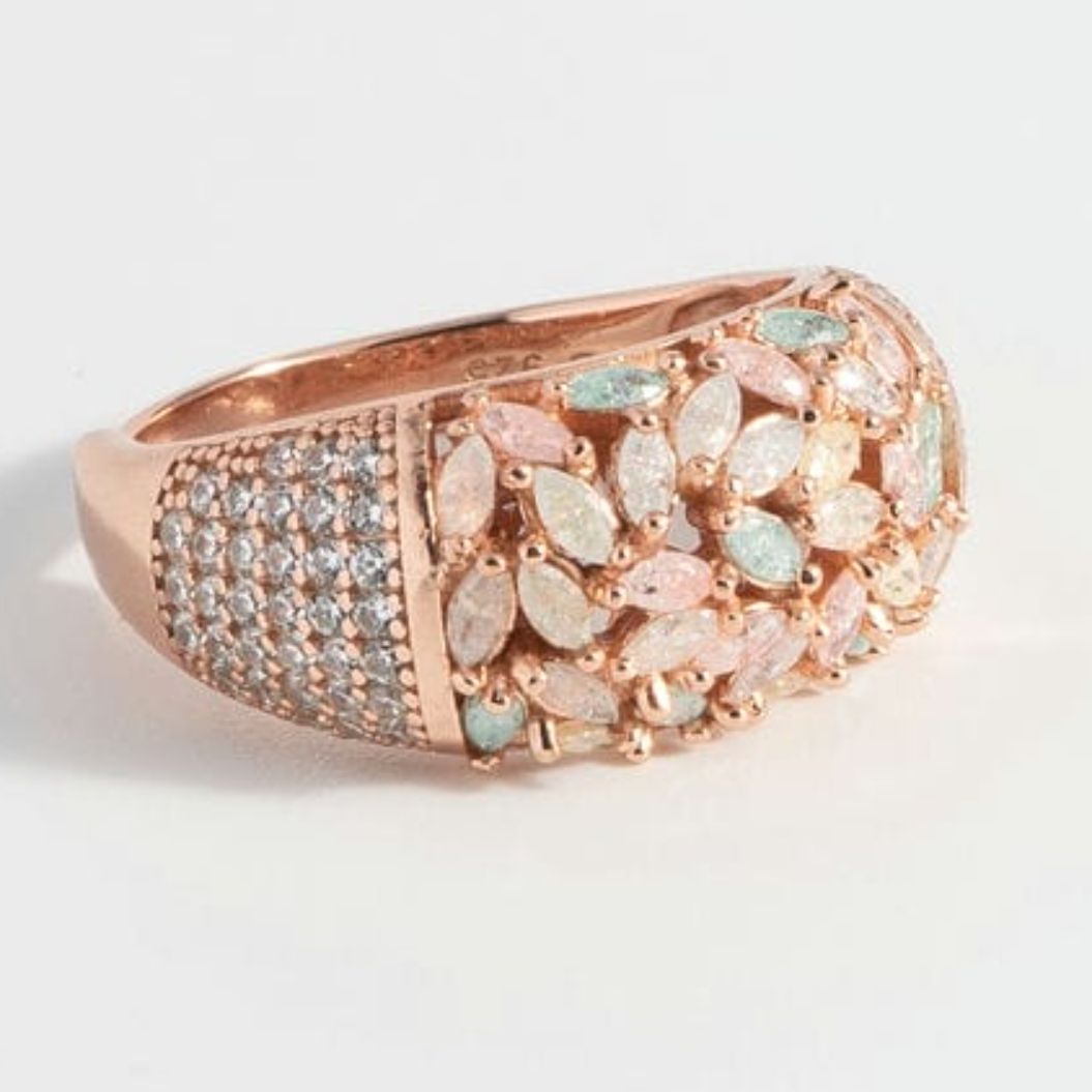 Springtime Serenade CZ Floral Ring