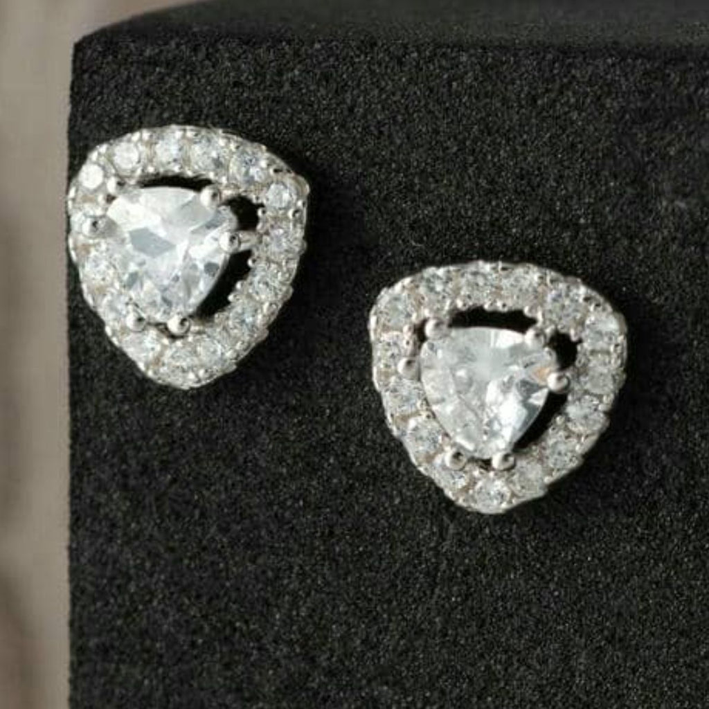 Radiant Hearts Silver Earrings