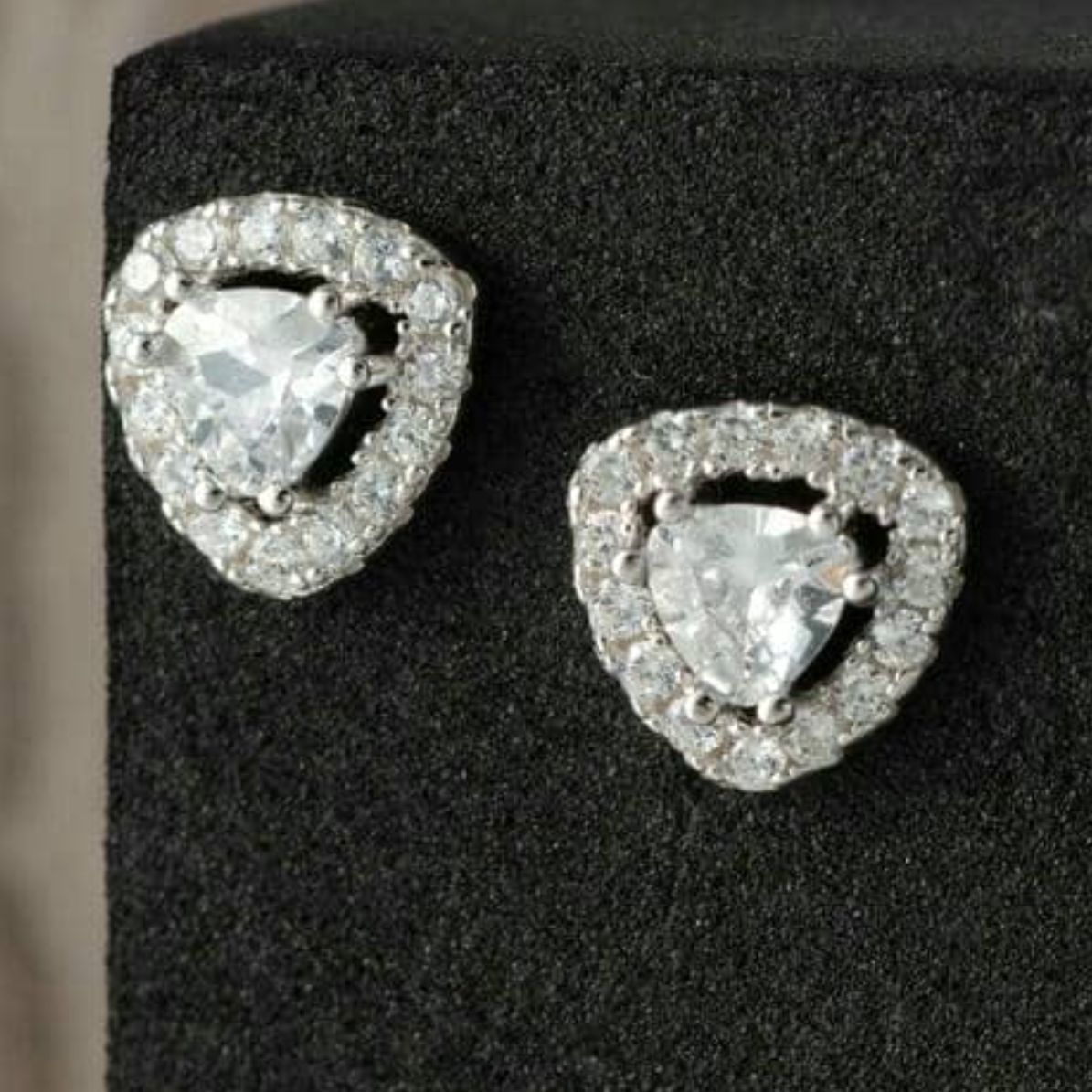 Radiant Hearts Silver Earrings