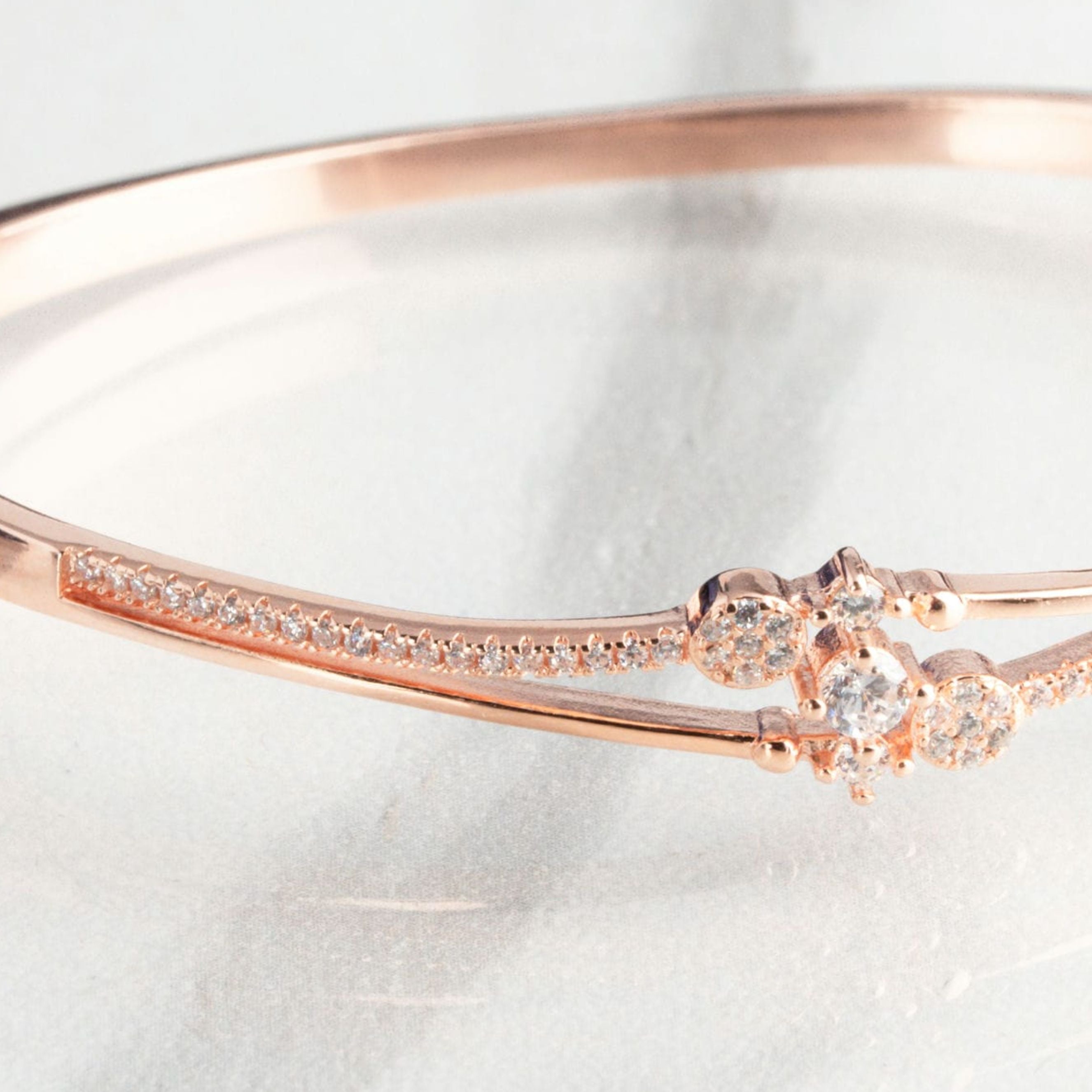 Subtle Sparkle Rose Gold CZ Kada