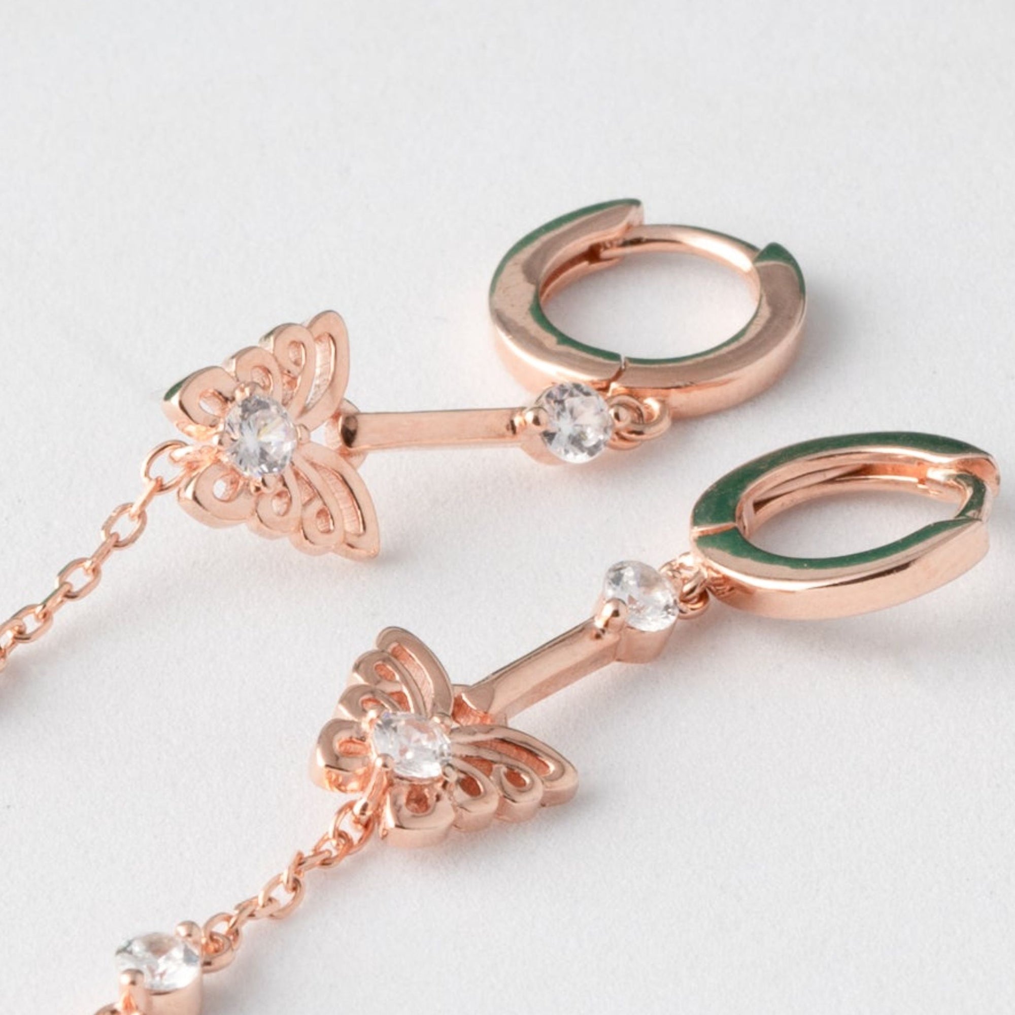 Rose gold Sparkle Butterfly Charms